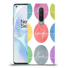 אהבה צחוק חיים כיסוי מגן קשיח מעוצב ל OnePlus 8 יחידה אחת סקרין מובייל