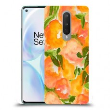 אפרסקים כתומים כיסוי מגן קשיח מעוצב ל OnePlus 8 יחידה אחת סקרין מובייל