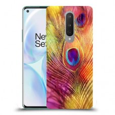 נוצת טווס כיסוי מגן קשיח מעוצב ל OnePlus 8 יחידה אחת סקרין מובייל