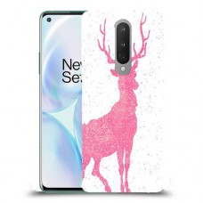 צבי ורוד כיסוי מגן קשיח מעוצב ל OnePlus 8 יחידה אחת סקרין מובייל