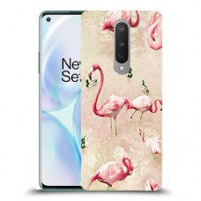 פלמינגו ורוד כיסוי מגן קשיח מעוצב ל OnePlus 8 יחידה אחת סקרין מובייל