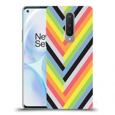 פסים קשת כיסוי מגן קשיח מעוצב ל OnePlus 8 יחידה אחת סקרין מובייל