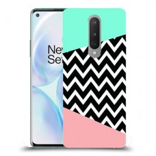 פסים במנטה ורוד כיסוי מגן קשיח מעוצב ל OnePlus 8 יחידה אחת סקרין מובייל