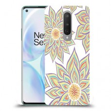 חמניות בלבן כיסוי מגן קשיח מעוצב ל OnePlus 8 יחידה אחת סקרין מובייל