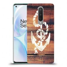 עוגן מעץ כיסוי מגן קשיח מעוצב ל OnePlus 8 יחידה אחת סקרין מובייל