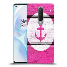 עוגן ורוד מעץ כיסוי מגן קשיח מעוצב ל OnePlus 8 יחידה אחת סקרין מובייל