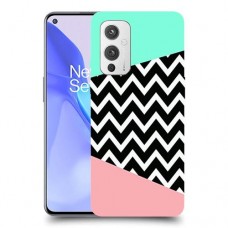 פסים במנטה ורוד כיסוי מגן קשיח מעוצב ל OnePlus 9 יחידה אחת סקרין מובייל