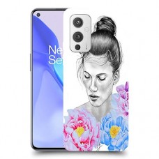 אישה בפרחים כיסוי מגן קשיח מעוצב ל OnePlus 9 יחידה אחת סקרין מובייל