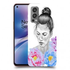 אישה בפרחים כיסוי מגן קשיח מעוצב ל OnePlus Nord 2 5G יחידה אחת סקרין מובייל