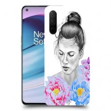 אישה בפרחים כיסוי מגן קשיח מעוצב ל OnePlus Nord CE 5G יחידה אחת סקרין מובייל