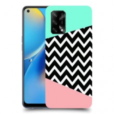 פסים במנטה ורוד כיסוי מגן קשיח מעוצב ל Oppo A74 יחידה אחת סקרין מובייל