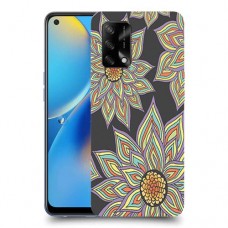 חמניות בשחור כיסוי מגן קשיח מעוצב ל Oppo A74 יחידה אחת סקרין מובייל