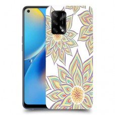 חמניות בלבן כיסוי מגן קשיח מעוצב ל Oppo A74 יחידה אחת סקרין מובייל
