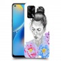 אישה בפרחים כיסוי מגן קשיח מעוצב ל Oppo A74 יחידה אחת סקרין מובייל