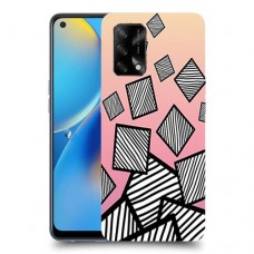 זאברה ריבועים כיסוי מגן קשיח מעוצב ל Oppo A74 יחידה אחת סקרין מובייל