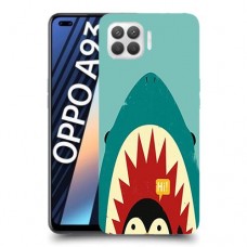 פינגווין בכריש כיסוי מגן קשיח מעוצב ל Oppo A93 יחידה אחת סקרין מובייל