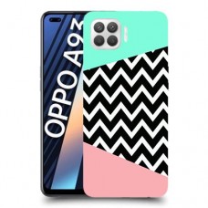 פסים במנטה ורוד כיסוי מגן קשיח מעוצב ל Oppo A93 יחידה אחת סקרין מובייל