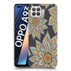 חמניות בשחור כיסוי מגן קשיח מעוצב ל Oppo A93 יחידה אחת סקרין מובייל