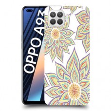 חמניות בלבן כיסוי מגן קשיח מעוצב ל Oppo A93 יחידה אחת סקרין מובייל