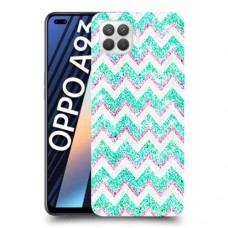 גיאומטריה טורקיז כיסוי מגן קשיח מעוצב ל Oppo A93 יחידה אחת סקרין מובייל