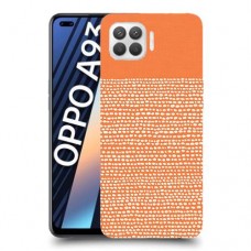 נקודות לבנות בכתום כיסוי מגן קשיח מעוצב ל Oppo A93 יחידה אחת סקרין מובייל