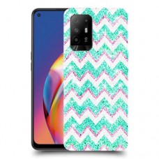 גיאומטריה טורקיז כיסוי מגן קשיח מעוצב ל Oppo A94 5G יחידה אחת סקרין מובייל