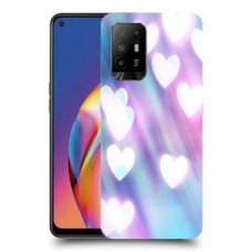 לבבות מעורפלים בכחול כיסוי מגן קשיח מעוצב ל Oppo A94 5G יחידה אחת סקרין מובייל
