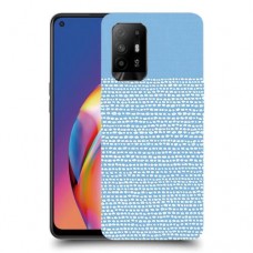 נקודות לבנות בכחול כיסוי מגן קשיח מעוצב ל Oppo A94 5G יחידה אחת סקרין מובייל