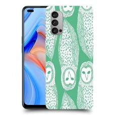 ינשופים על ירוק כיסוי מגן קשיח מעוצב ל Oppo Reno4 5G יחידה אחת סקרין מובייל