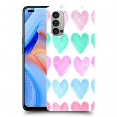 לבבות פסטל כיסוי מגן קשיח מעוצב ל Oppo Reno4 5G יחידה אחת סקרין מובייל