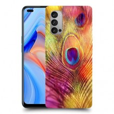 נוצת טווס כיסוי מגן קשיח מעוצב ל Oppo Reno4 5G יחידה אחת סקרין מובייל