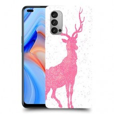 צבי ורוד כיסוי מגן קשיח מעוצב ל Oppo Reno4 5G יחידה אחת סקרין מובייל
