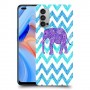 אלפנט סגול כיסוי מגן קשיח מעוצב ל Oppo Reno4 5G יחידה אחת סקרין מובייל