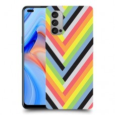 פסים קשת כיסוי מגן קשיח מעוצב ל Oppo Reno4 5G יחידה אחת סקרין מובייל