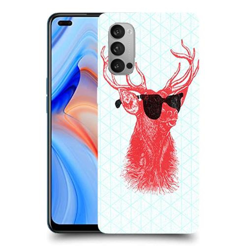 אדג אדום במשקפיים כיסוי מגן קשיח מעוצב ל Oppo Reno4 5G יחידה אחת סקרין מובייל