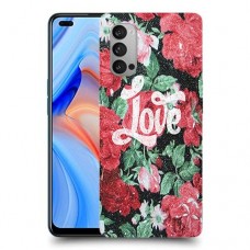 רוז אהבה כיסוי מגן קשיח מעוצב ל Oppo Reno4 5G יחידה אחת סקרין מובייל
