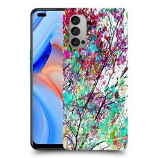 באביב בסגול כיסוי מגן קשיח מעוצב ל Oppo Reno4 5G יחידה אחת סקרין מובייל