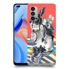 ארנבון מוזר כיסוי מגן קשיח מעוצב ל Oppo Reno4 5G יחידה אחת סקרין מובייל