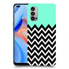 פסים במנטה כיסוי מגן קשיח מעוצב ל Oppo Reno4 5G יחידה אחת סקרין מובייל