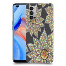 חמניות בשחור כיסוי מגן קשיח מעוצב ל Oppo Reno4 5G יחידה אחת סקרין מובייל