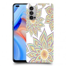 חמניות בלבן כיסוי מגן קשיח מעוצב ל Oppo Reno4 5G יחידה אחת סקרין מובייל
