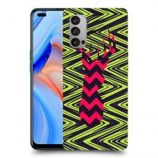 עניבה על גרין כיסוי מגן קשיח מעוצב ל Oppo Reno4 5G יחידה אחת סקרין מובייל