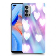 לבבות מעורפלים בכחול כיסוי מגן קשיח מעוצב ל Oppo Reno4 5G יחידה אחת סקרין מובייל