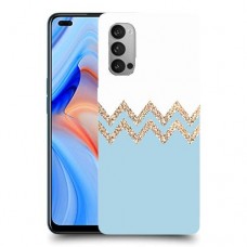 לבן כחול כיסוי מגן קשיח מעוצב ל Oppo Reno4 5G יחידה אחת סקרין מובייל