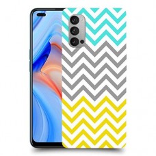 שורות צהובות-ירוקות כיסוי מגן קשיח מעוצב ל Oppo Reno4 5G יחידה אחת סקרין מובייל