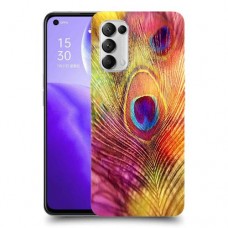 נוצת טווס כיסוי מגן קשיח מעוצב ל Oppo Reno5 5G יחידה אחת סקרין מובייל