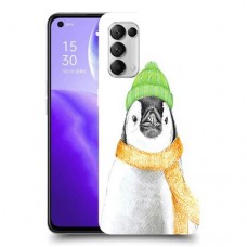 פינגווין בקור כיסוי מגן קשיח מעוצב ל Oppo Reno5 5G יחידה אחת סקרין מובייל