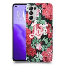 רוז אהבה כיסוי מגן קשיח מעוצב ל Oppo Reno5 5G יחידה אחת סקרין מובייל