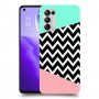 פסים במנטה ורוד כיסוי מגן קשיח מעוצב ל Oppo Reno5 5G יחידה אחת סקרין מובייל