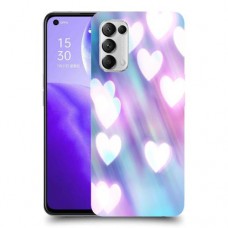 לבבות מעורפלים בכחול כיסוי מגן קשיח מעוצב ל Oppo Reno5 5G יחידה אחת סקרין מובייל